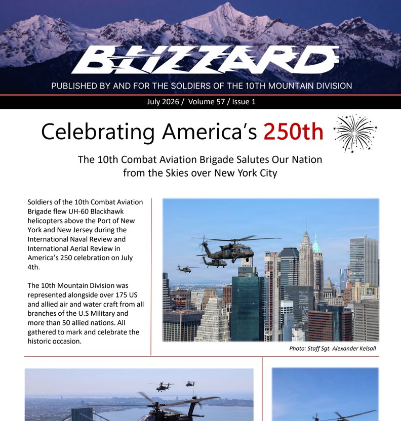 Cover of The Blizzard, Volume 57 Issue 1, July 2026 — Celebrating America's 250th